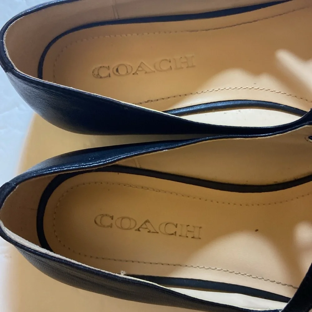 Coach Winley Double Buckle Mary Jane Ballet Flats Black Leather 10B Vietnam - Picture 5 of 8